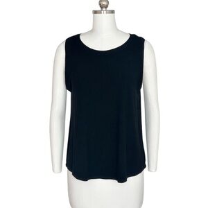 Thread & Supply Tank Top Womens Size L Black Ribbed Scoop Neck Sleeveless